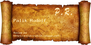 Palik Rudolf névjegykártya